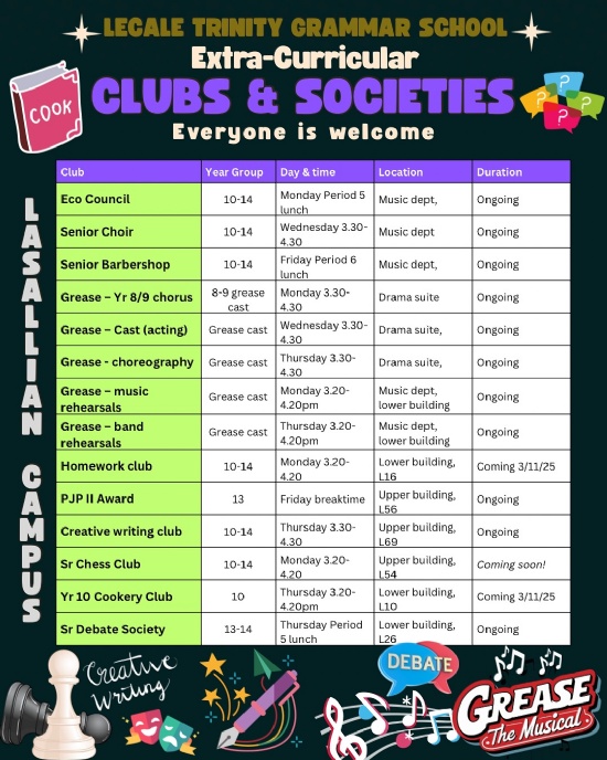 Extra-Curricular Schedule